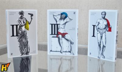 Os três primeiros volumes da edição nacional de Thermae Romae