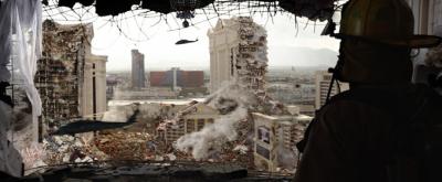 O rastro de destruição em Las Vegas.