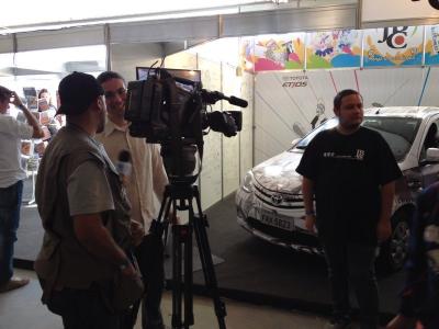 O stand da JBC também fez sucesso. Foi até pra TV!