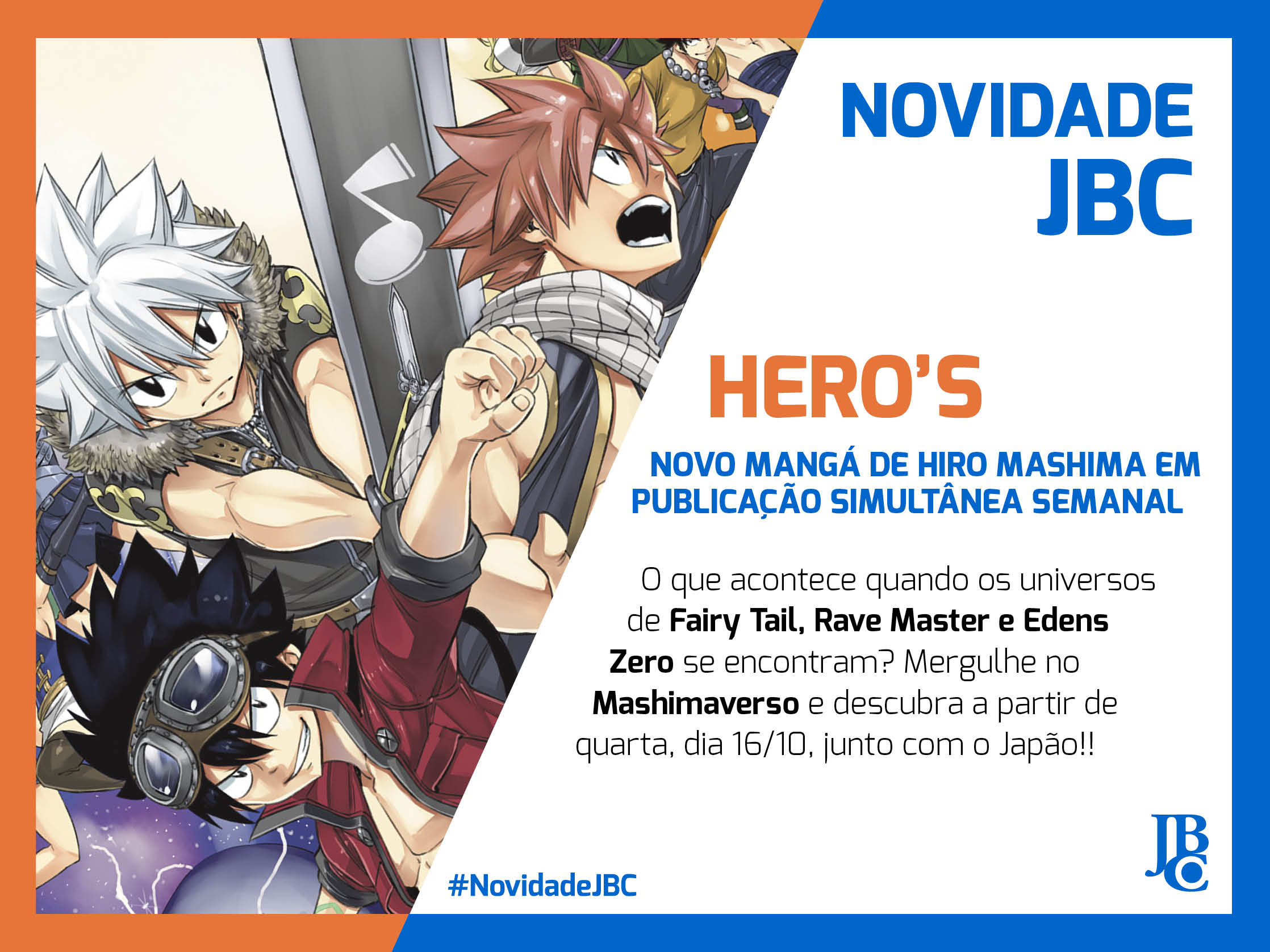 Lançamento JBC - Mashima Hero's - Editora JBC