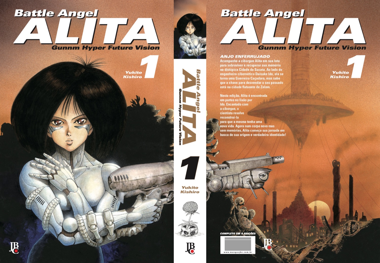 ALITA ANJO DE COMBATE - HISTÓRIA COMPLETA DO MANGÁ vol 1