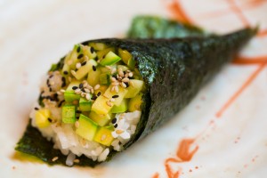 Temaki de abobrinha em fase de experiência no Kampai temaki abobrinha