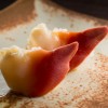 Sushi de hokkigai (tipo de molusco bivalve)