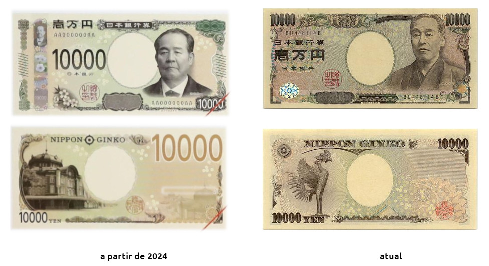 novas notas de iene